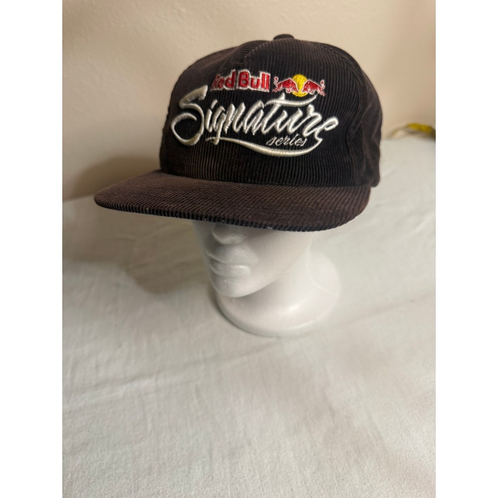 Red Bull Signature Series Corduroy Snapback Hat Brown Yupoong Gives You Wings